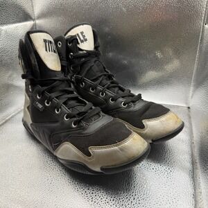 Size 10‎ Title Boxing Total Balance Black Mens High Top Lace Up Boxing Shoes